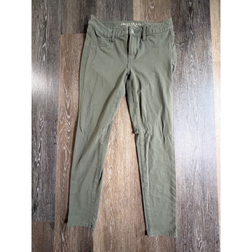American Eagle Jeggings Womens 10 Olive Green Super Stretch Skinny Pants